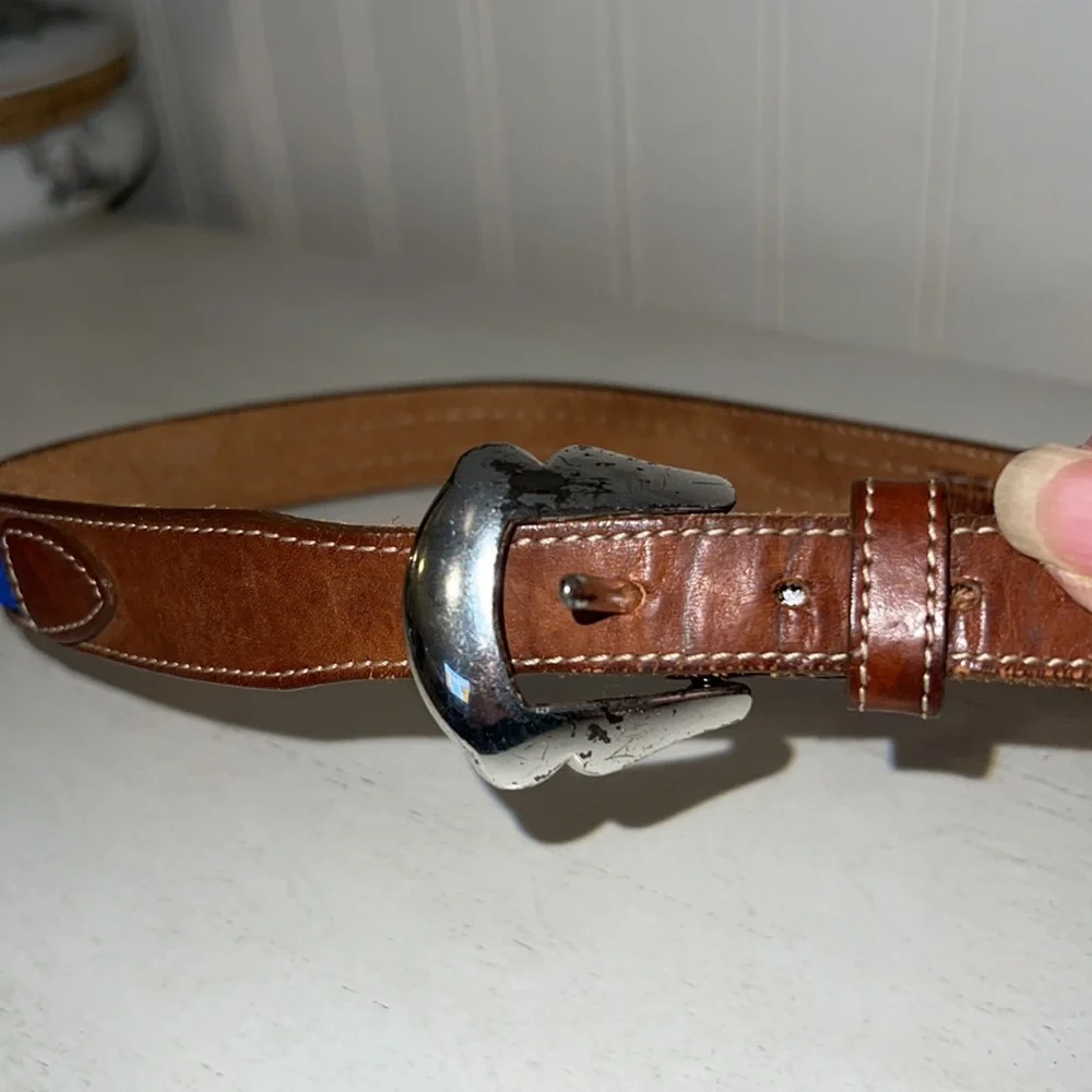 Vintage Justin Western beaded ladies belt size 28